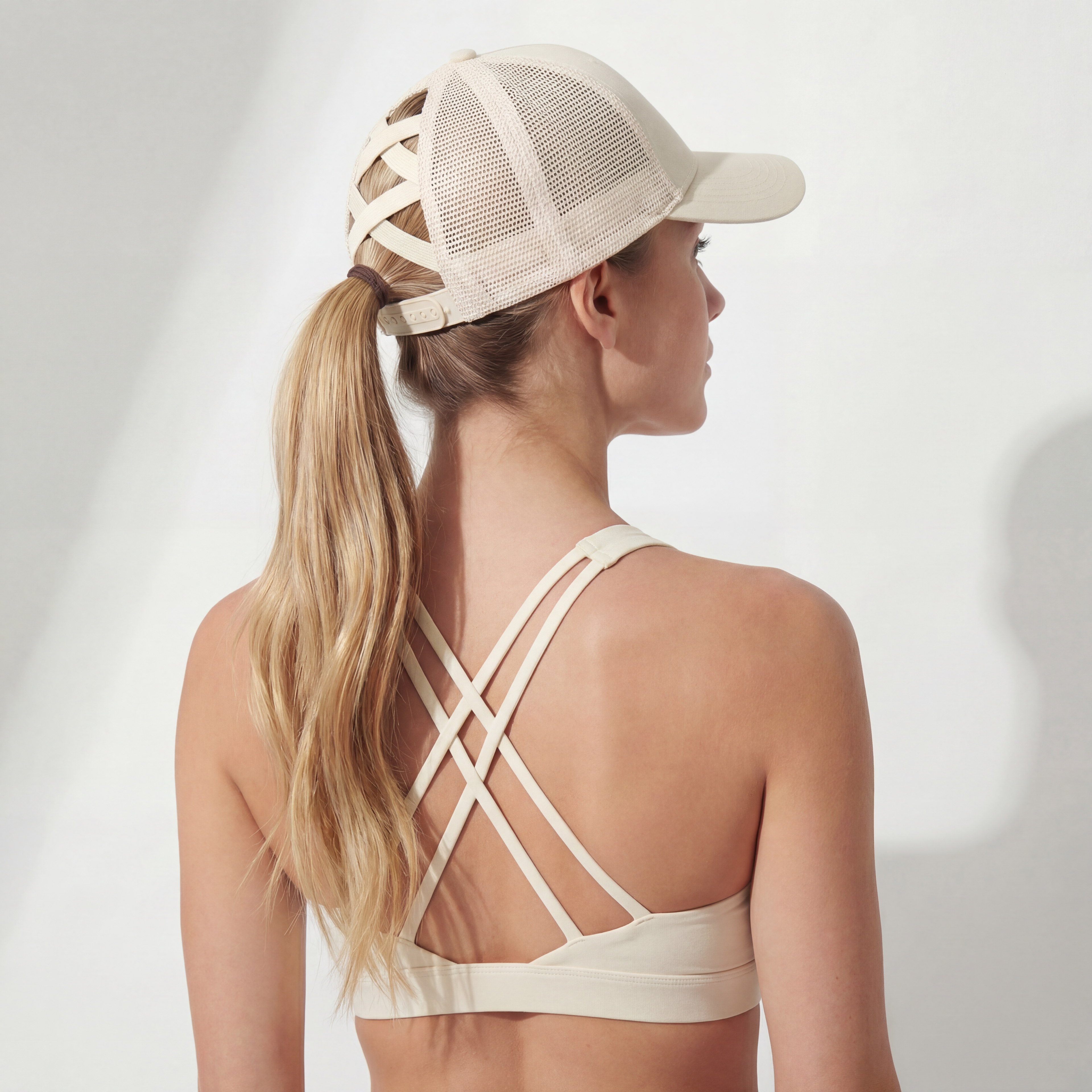 Classic Mesh Pony Trucker (Beige)